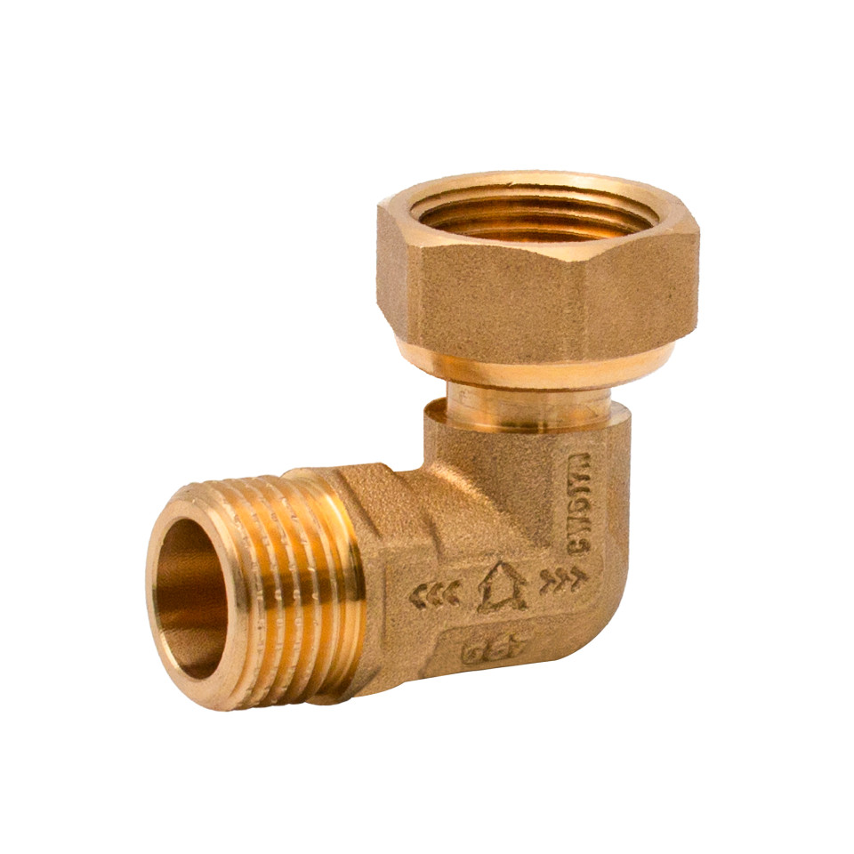 Sárgaréz CW617N holenderes csatlakozó sarok 1/2