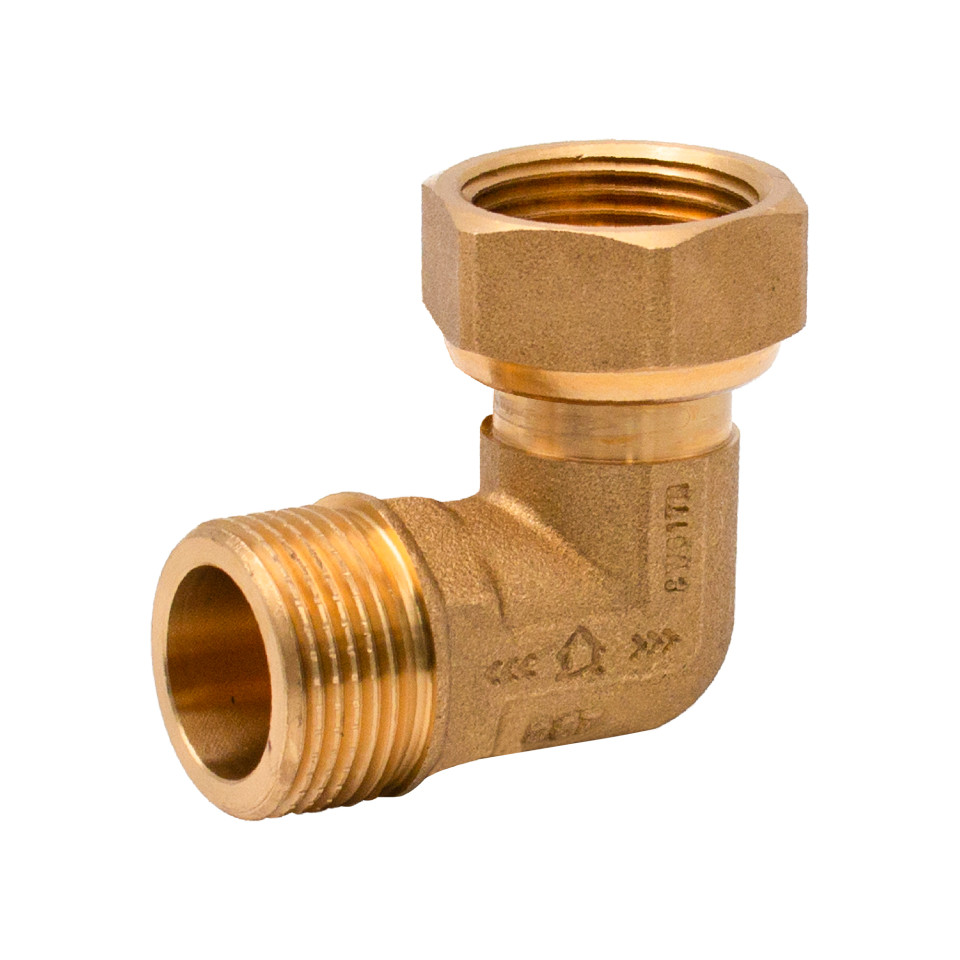 Sárgaréz CW617N holenderes csatlakozó sarok  3/4